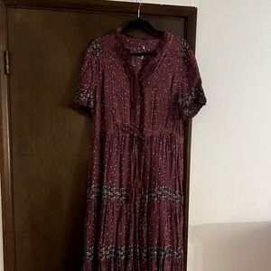 Free people maxi shirt style dress.